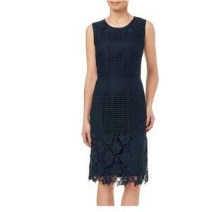 Gerry Weber Lace Sheath Dress Size 6 Blue Sleeveless